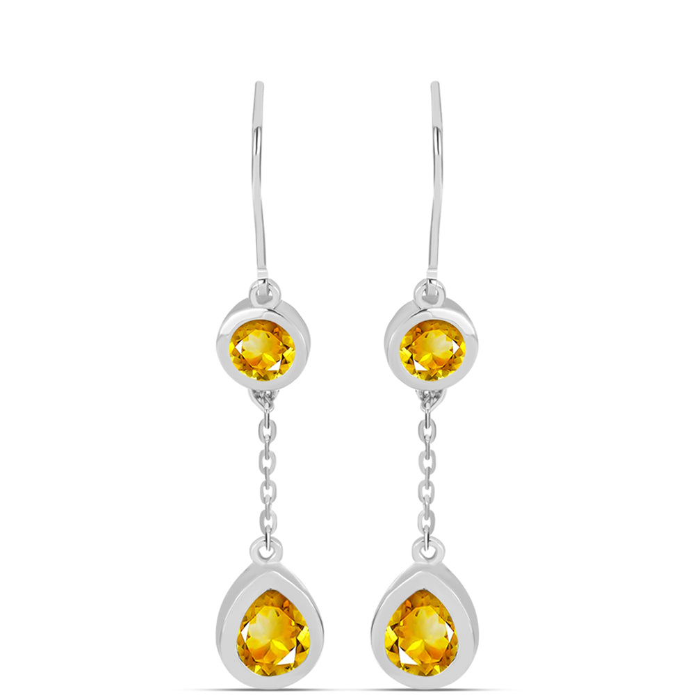 Pendientes de Plata con Citrino de los Montes Urales 1 