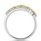 Anillo de Plata con Citrino de los Montes Urales y Topacio Blanco