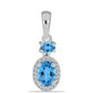 Colgante de Plata con Topacio Azul Suizo y Topacio Blanco