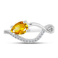 Anillo de Plata con Citrino de los Montes Urales y Topacio Blanco