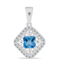 Colgante de Plata con Topacio Azul Suizo y Topacio Blanco