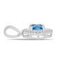 Colgante de Plata con Topacio Azul Suizo y Topacio Blanco