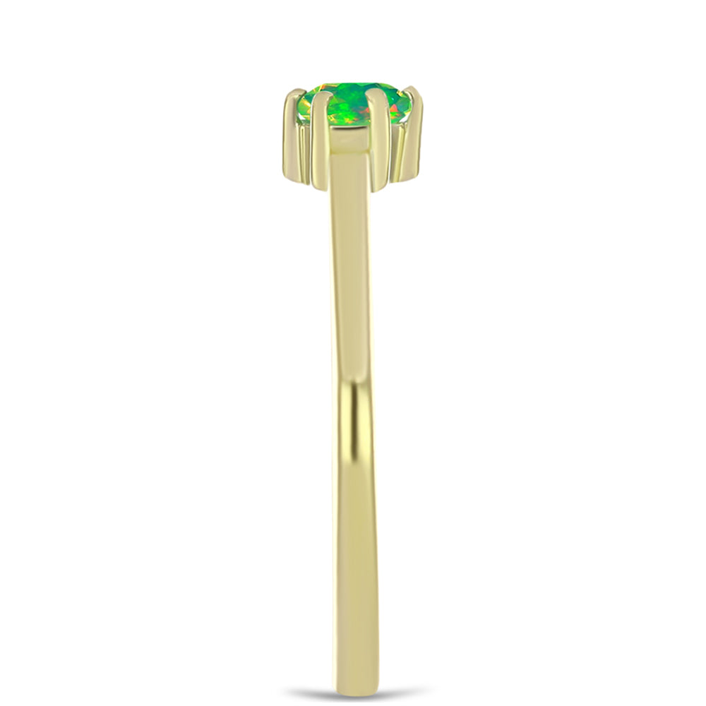 Anillo de Plata Bañada en Oro con Ópalo Verde Etíope de Lega Dembi