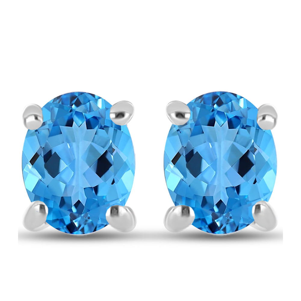 Pendientes de Plata con Topacio Azul Suizo 1 