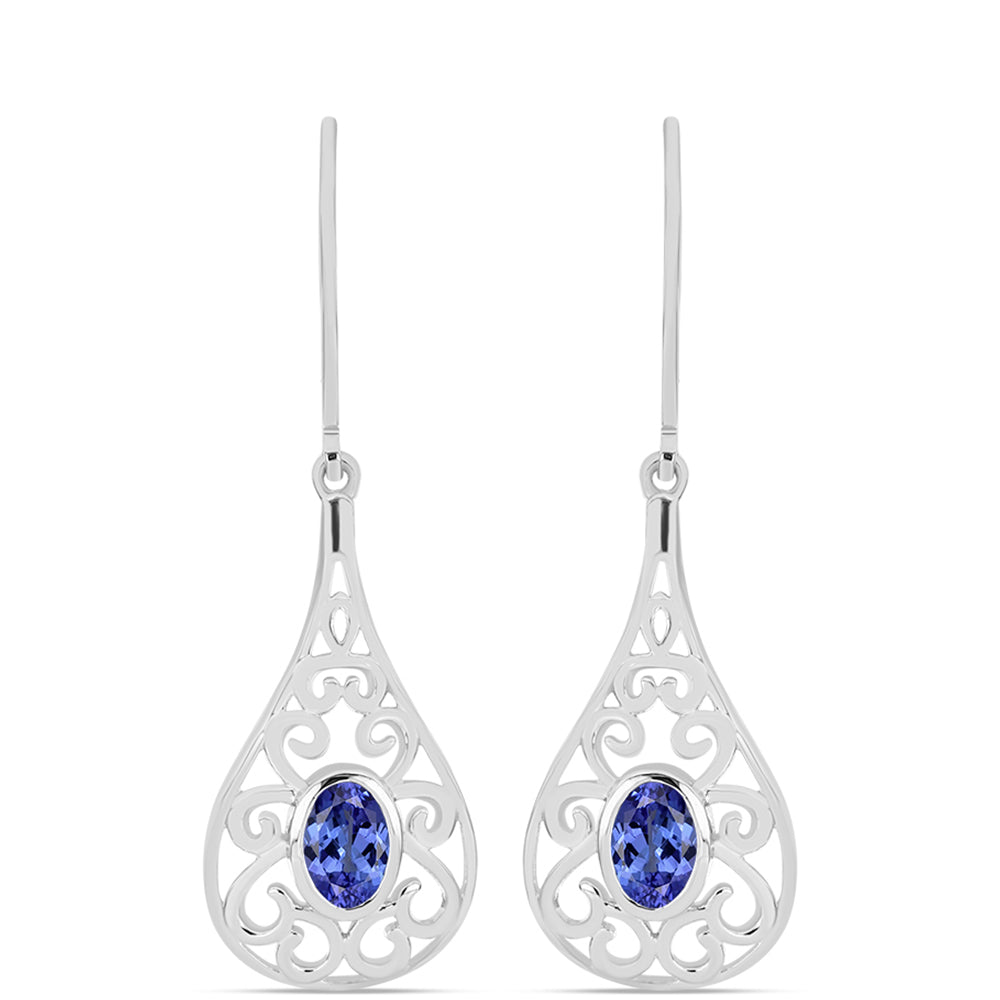 Pendientes de Plata con Tanzanita AAA