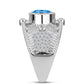 Anillo de Plata con Topacio Azul Suizo y Topacio Blanco