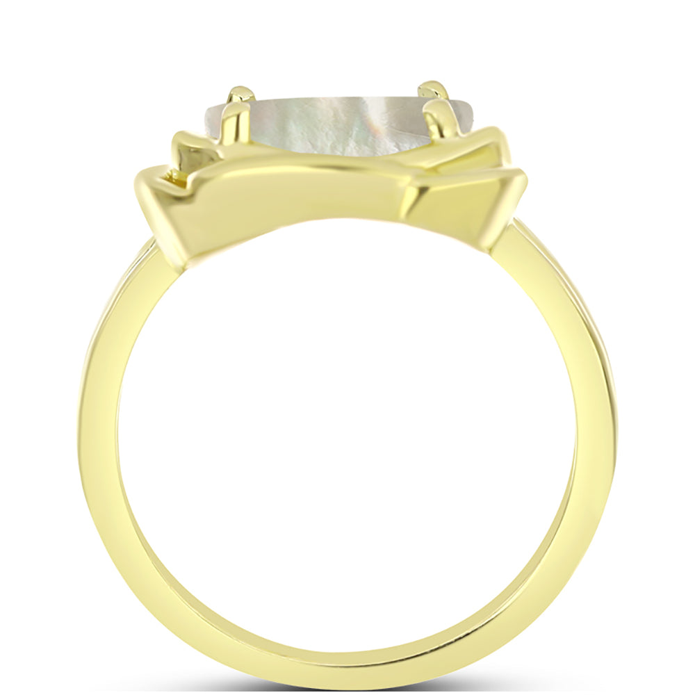 Anillo de Plata Bañada en Oro con Madreperla 2 