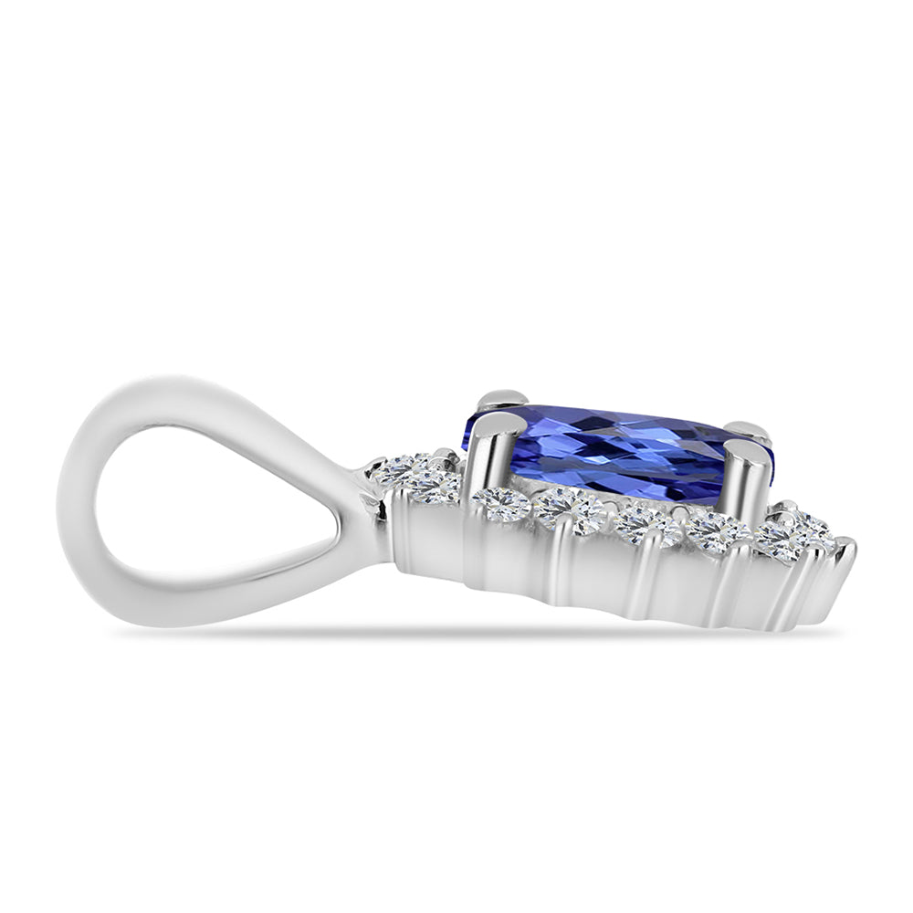 Colgante de Plata con Tanzanita AAA y Topacio Blanco