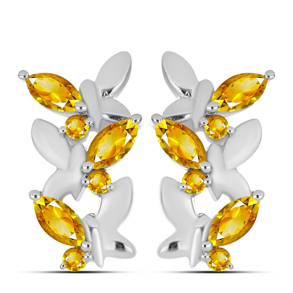 Pendientes de Plata con Citrino de los Montes Urales