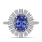 Anillo de Plata con Tanzanita AAA y Zircón Blanco