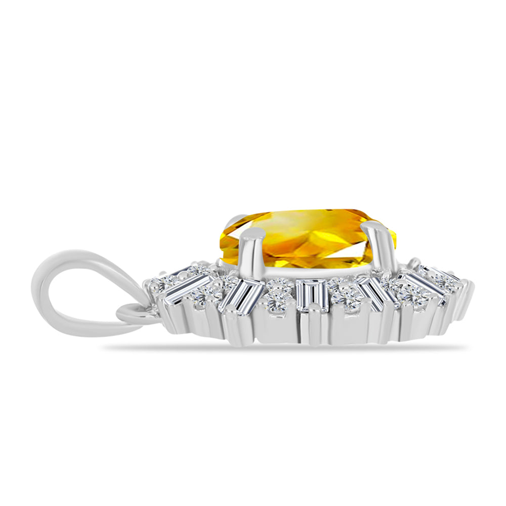 Colgante de Plata con Citrino de los Montes Urales y Zircón Blanco 2 