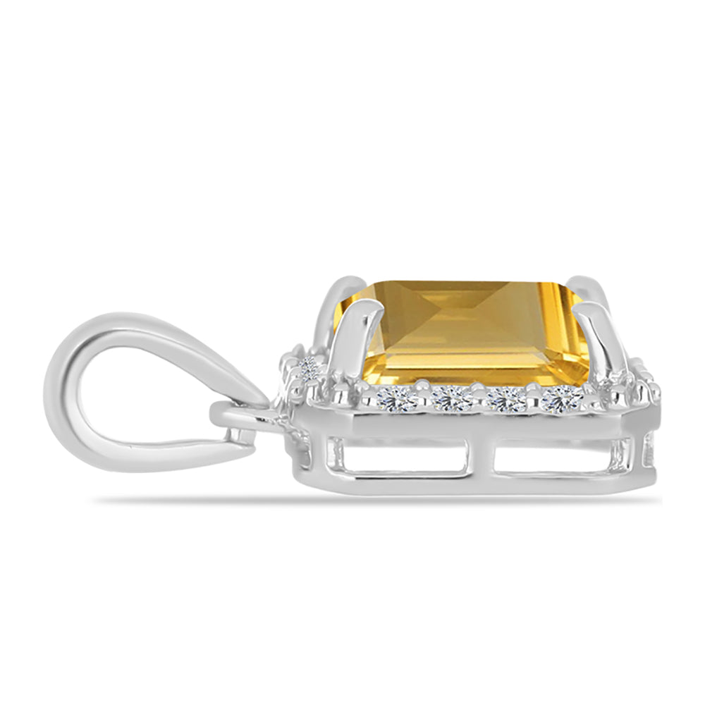 Colgante de Plata con Citrino de los Montes Urales y Topacio Blanco