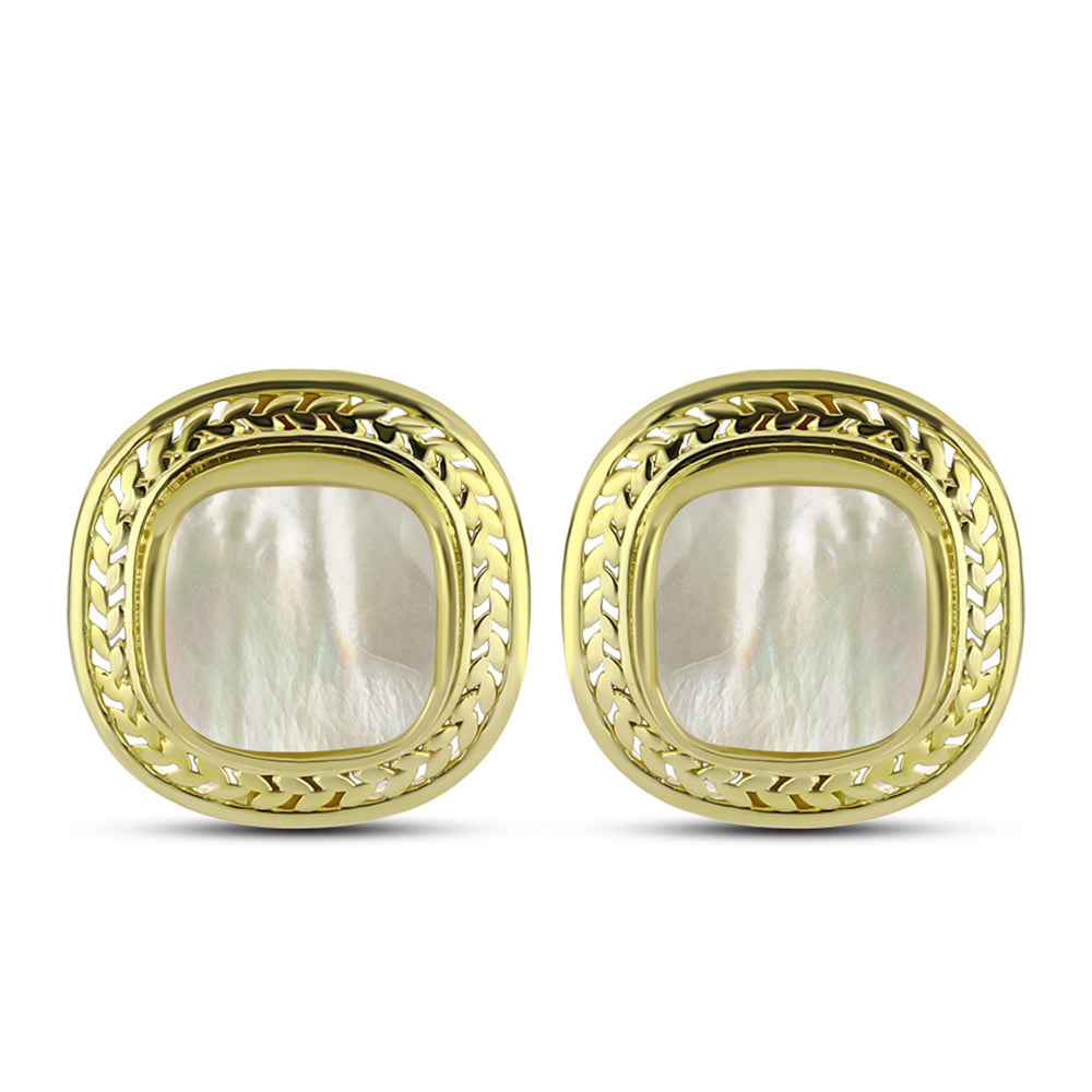 Pendientes de Plata Bañada en Oro con Madreperla 1 