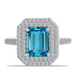 Anillo de Plata con Topacio Azul Suizo y Topacio Blanco