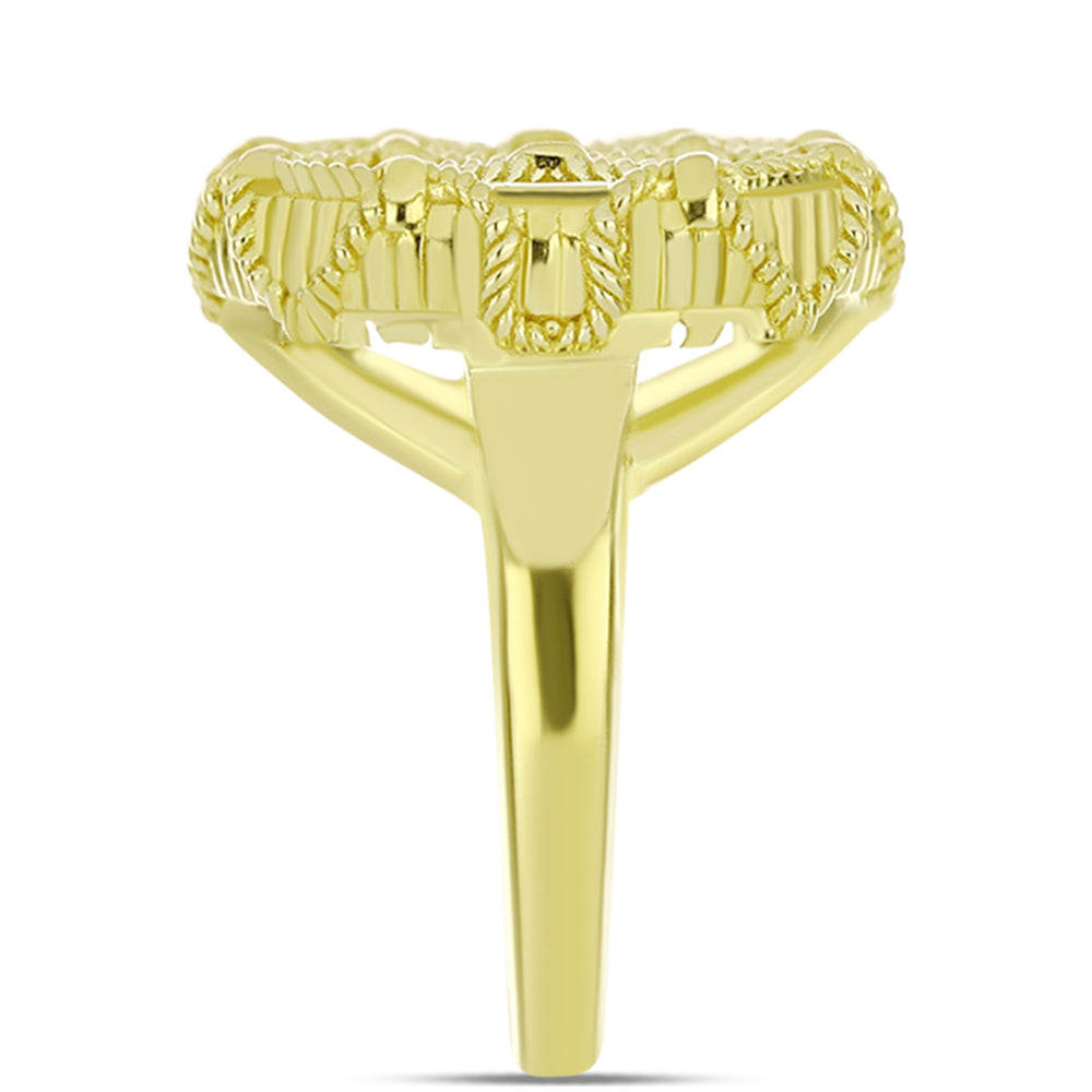 Anillo de Plata Bañada en Oro con Madreperla 4 