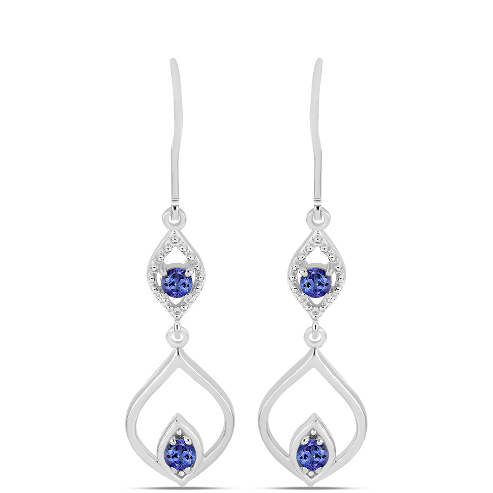 Pendientes de Plata con Tanzanita AAA