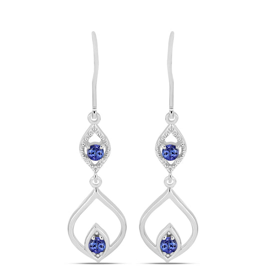 Pendientes de Plata con Tanzanita AAA