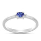 Anillo de Plata con Tanzanita AAA y Topacio Blanco