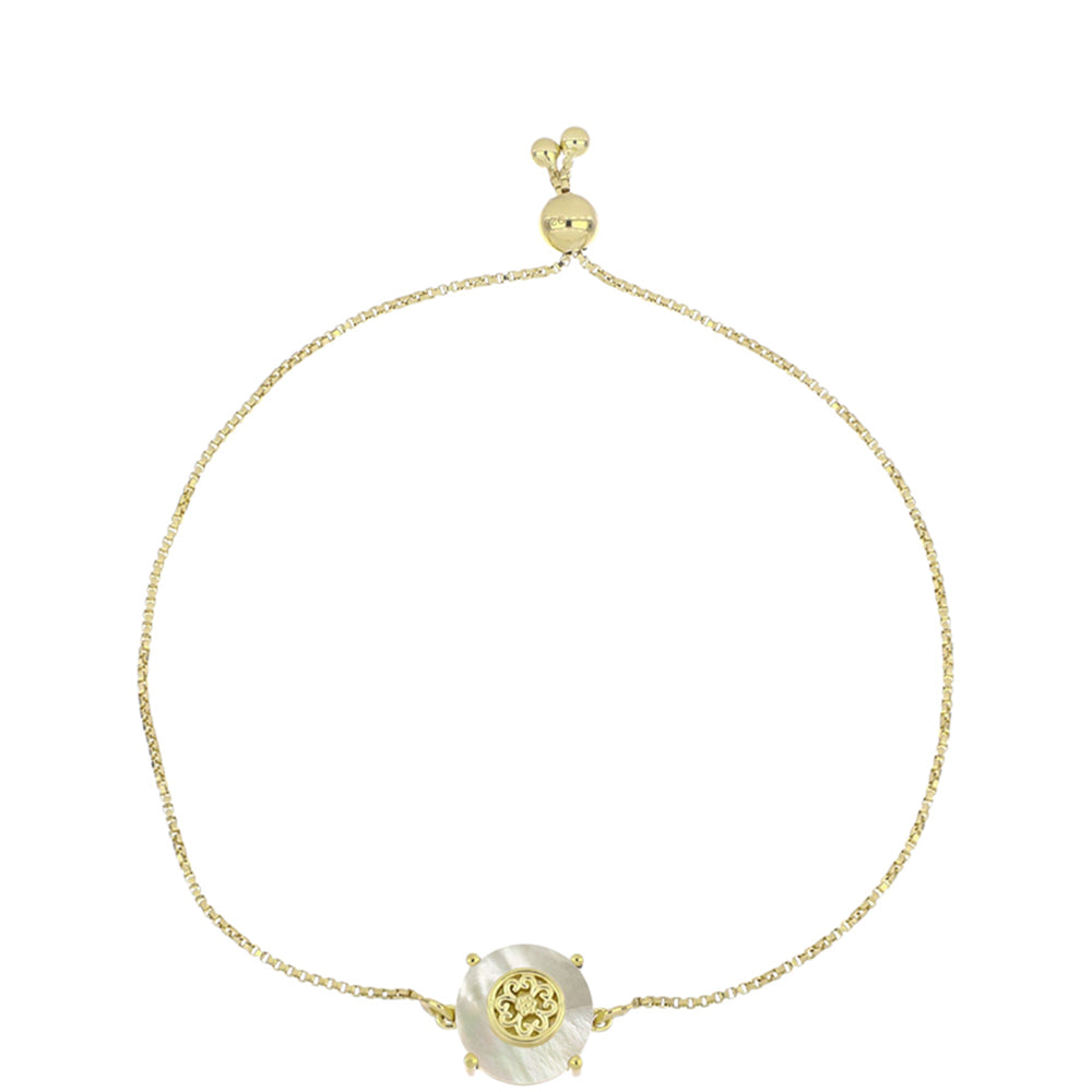 Pulsera de Plata Bañada en Oro con Madreperla 1 