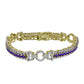Pulsera de Plata Bañada en Oro con Amatista de Marruecos y Topacio Blanco