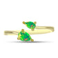 Anillo de Plata Bañada en Oro con Ópalo Verde Etíope de Lega Dembi