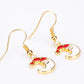 Conjunto de Aleación Bañado en Oro con Cristal Emporia® Rojo ( Collar +Pendientes +Pulsera +Anillo +Colgante )