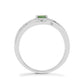 Anillo de Plata con Turmalina de Cromo y Zircón Blanco