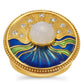 Anillo de Plata Bañada en Oro con Piedra Lunar Arco Iris y Topacio Blanco