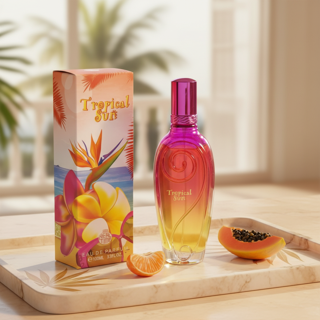 100 ml Eau de Perfume "TROPICAL SUN" Fragancia Afrutada Almizclada para Mujer, con contenido de aceite de fragancia 3% 2 
