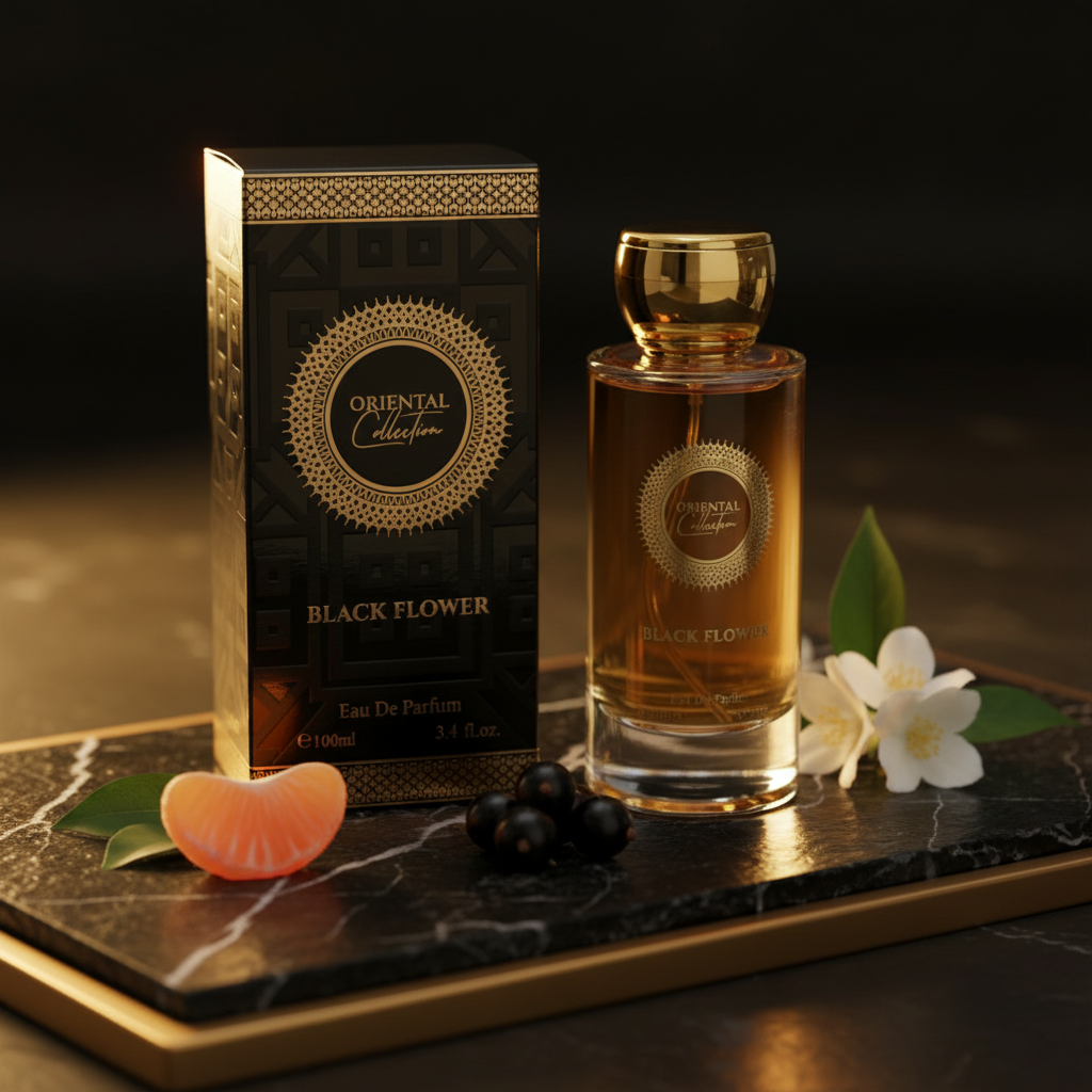 BLACK FLOWER 100ml EDP Fragancia unisex, sensual, dulce, retadora 6 