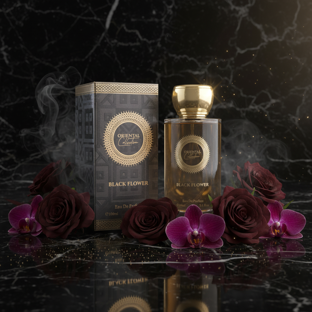 BLACK FLOWER 100ml EDP Fragancia unisex, sensual, dulce, retadora 7 