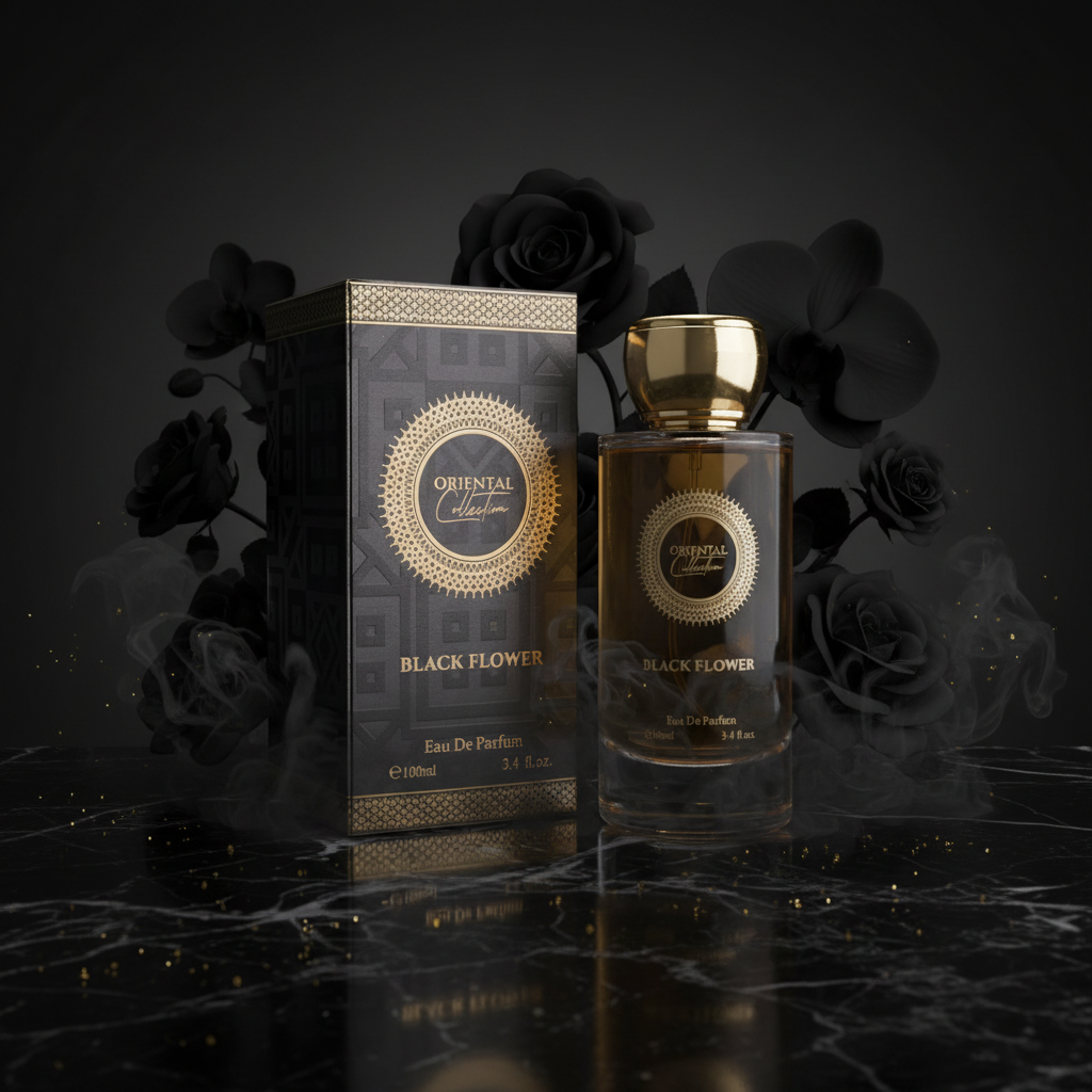 BLACK FLOWER 100ml EDP Fragancia unisex, sensual, dulce, retadora 10 
