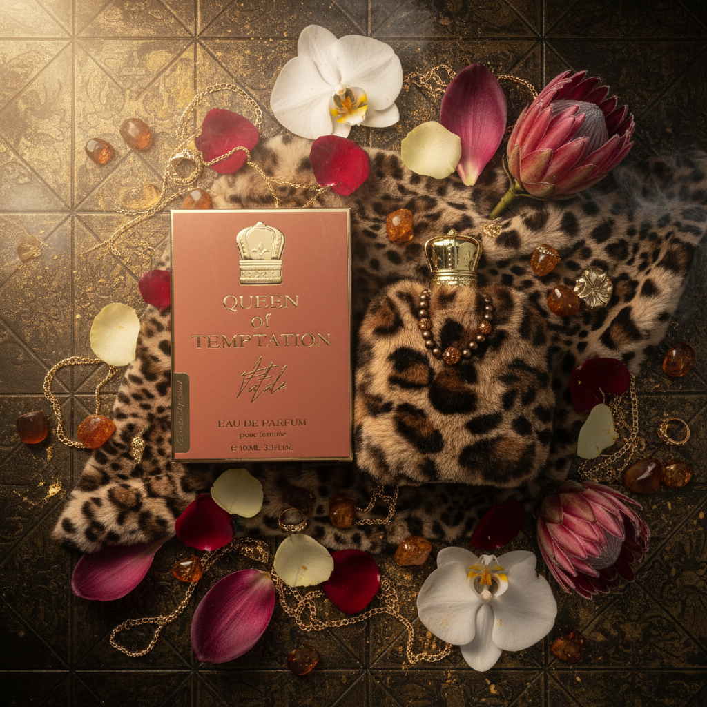 QUEEN OF TEMPTATION -  FATALE, EDP 100ml fragancia de ámbar para mujeres 7 