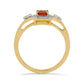 Anillo de Oro 9K con Zafiro rojo y Zircón Blanco