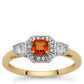 Anillo de Oro 9K con Zafiro rojo y Zircón Blanco