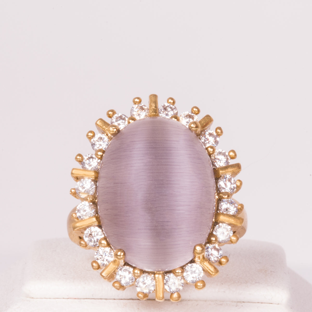 Anillo de Aleación Bañado en Oro con Cristal Emporia® Blanco ( Anillo ) 1 