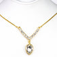 Conjunto de Aleación Bañado en Oro con Cristal Emporia® Blanco ( Collar +Pendientes +Pulsera +Colgante )