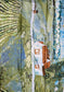 Bufanda de 100% seda auténtica, 90 cm x 180 cm, Verde