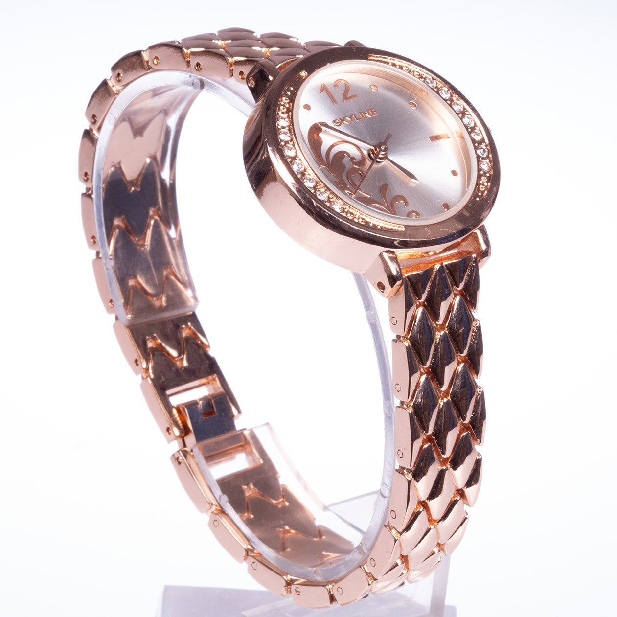 Reloj de moda para mujer con banda de acero, color dorado 1 