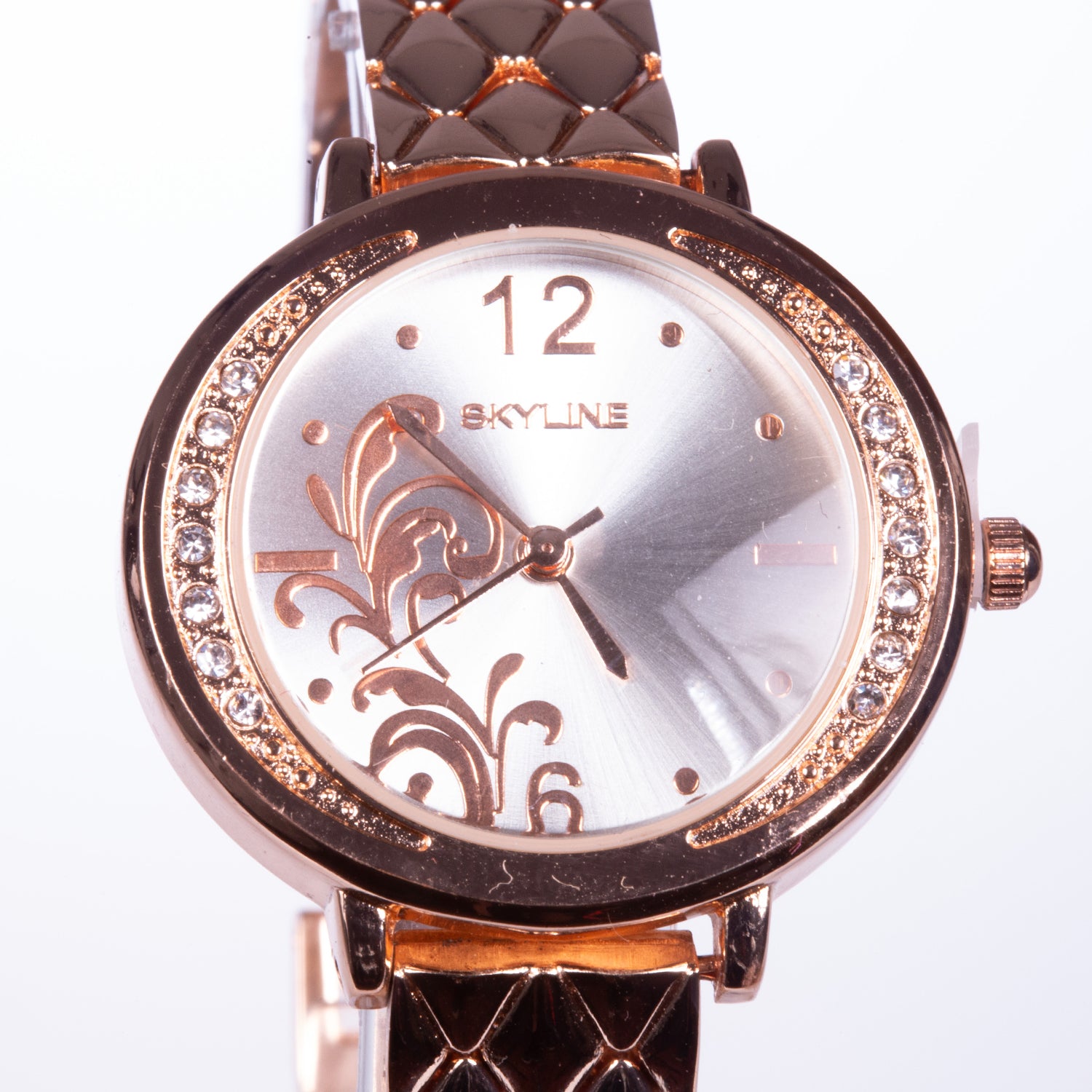 Reloj de moda para mujer con banda de acero, color dorado 3 