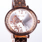 Reloj de moda para mujer con banda de acero, color dorado