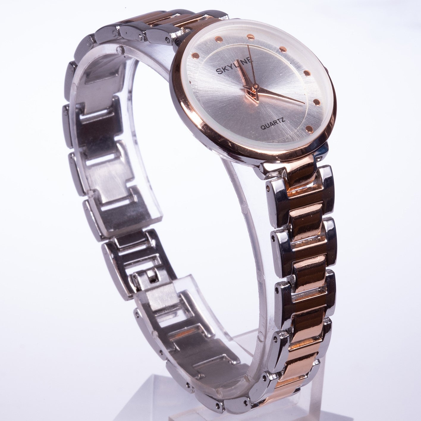 Reloj de moda para mujer con banda de acero, color dorado 1 