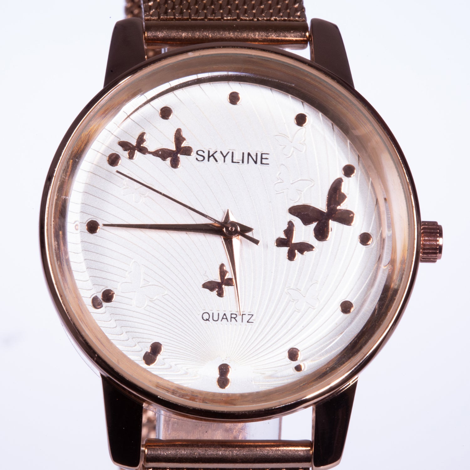 Reloj de moda para mujer con banda de acero, color dorado 3 