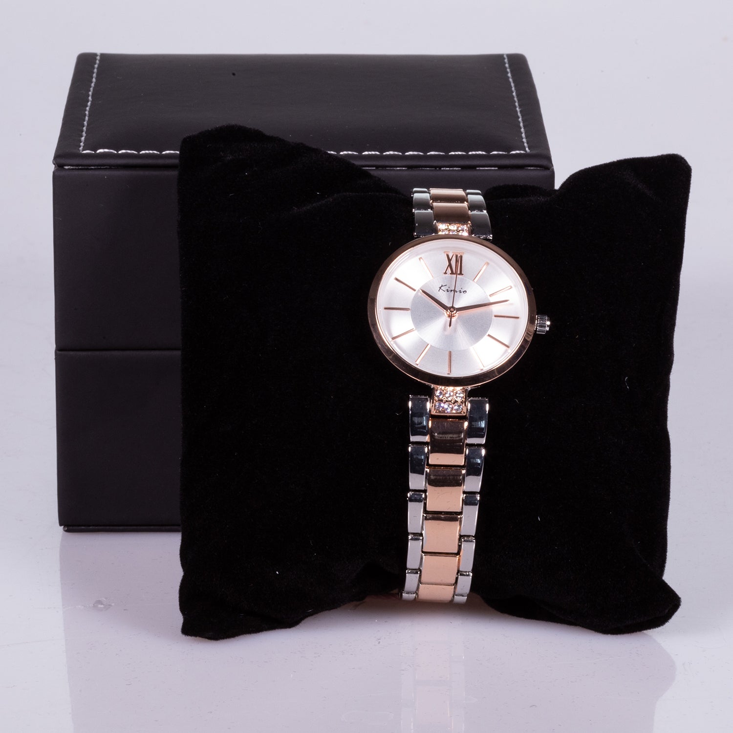Reloj de moda para mujer con banda de acero, color dorado 4 