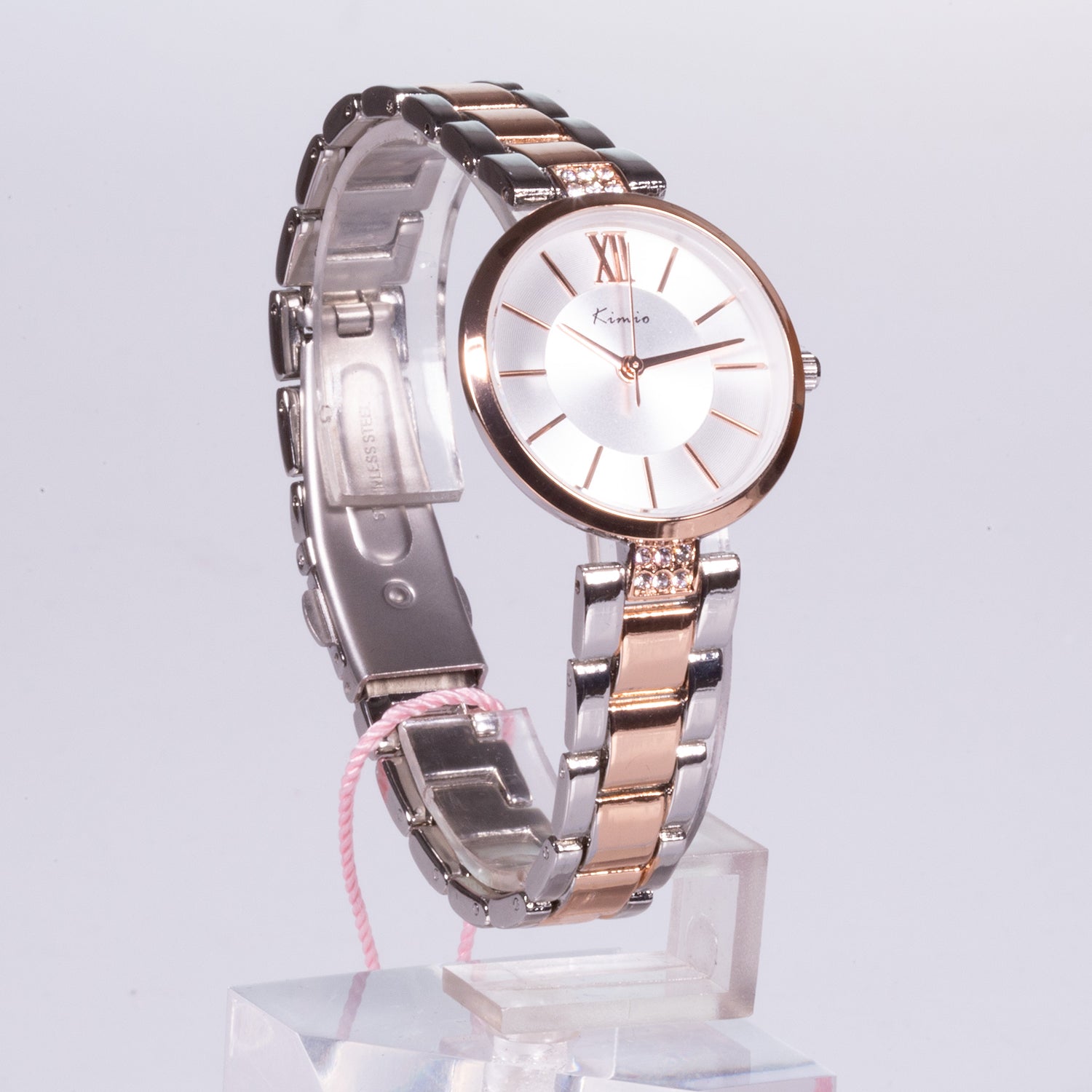 Reloj de moda para mujer con banda de acero, color dorado 2 