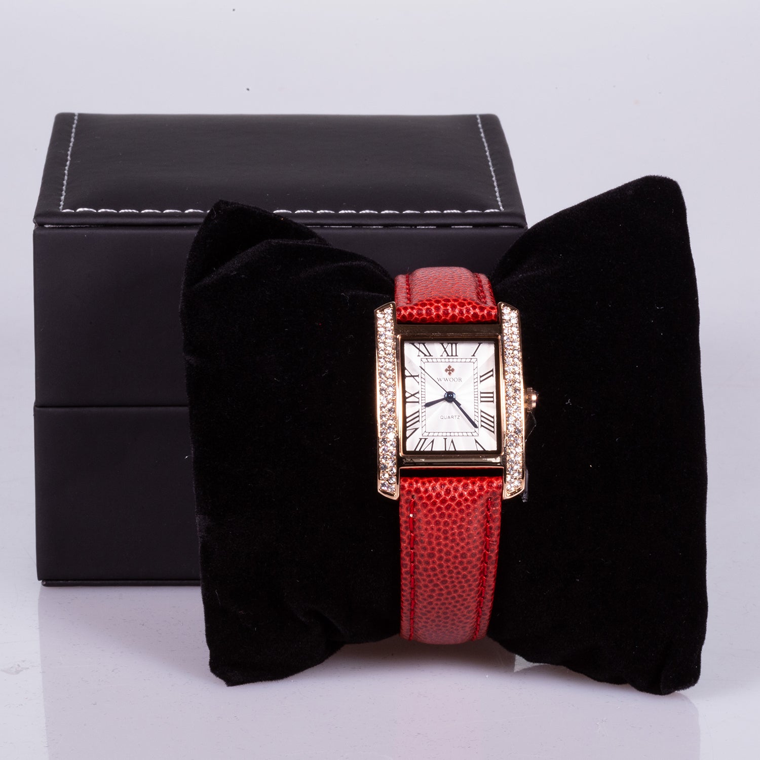 Reloj de moda para mujer con correa de cuero y circón (natural) 4 