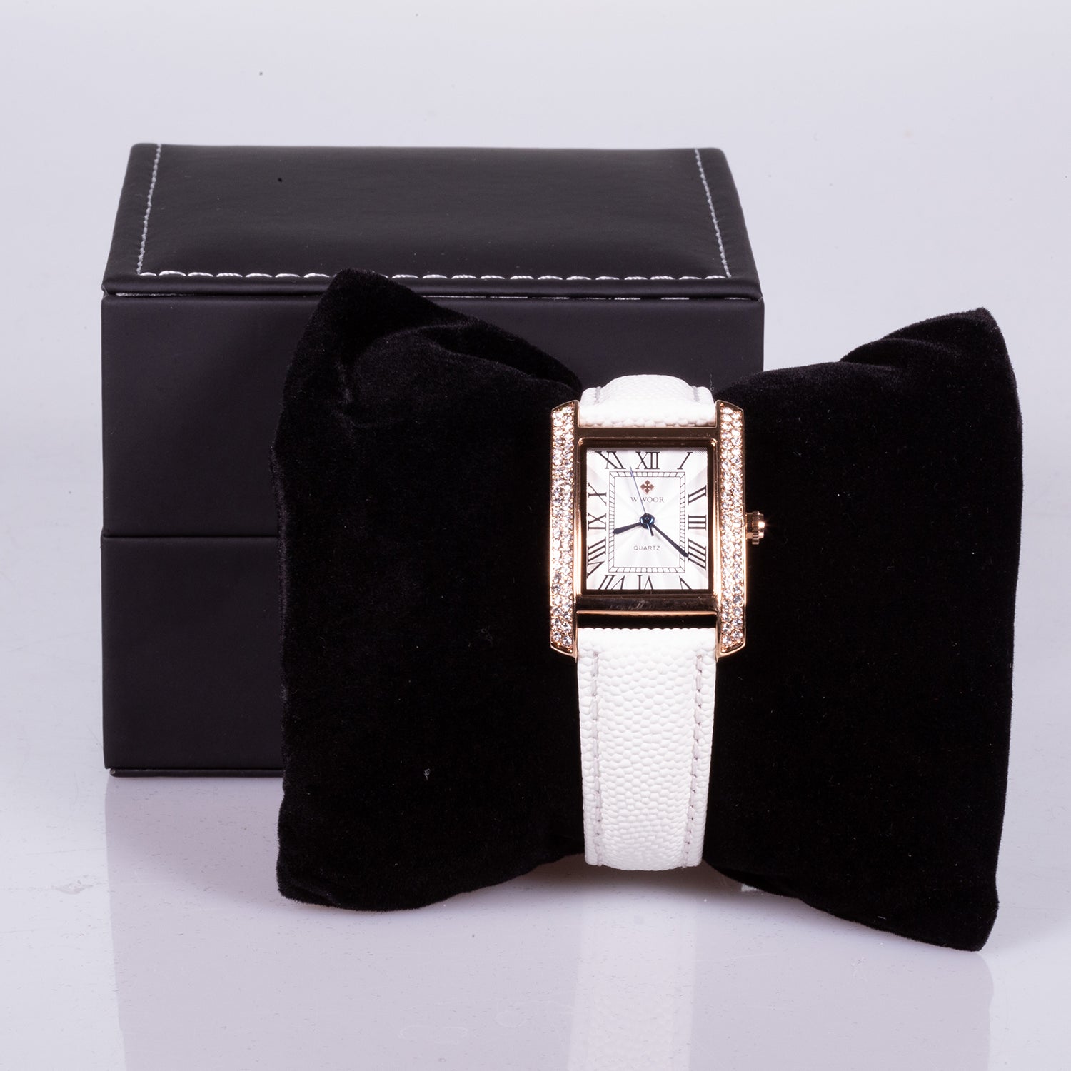 Reloj de moda para mujer con correa de cuero y circón (natural) 5 