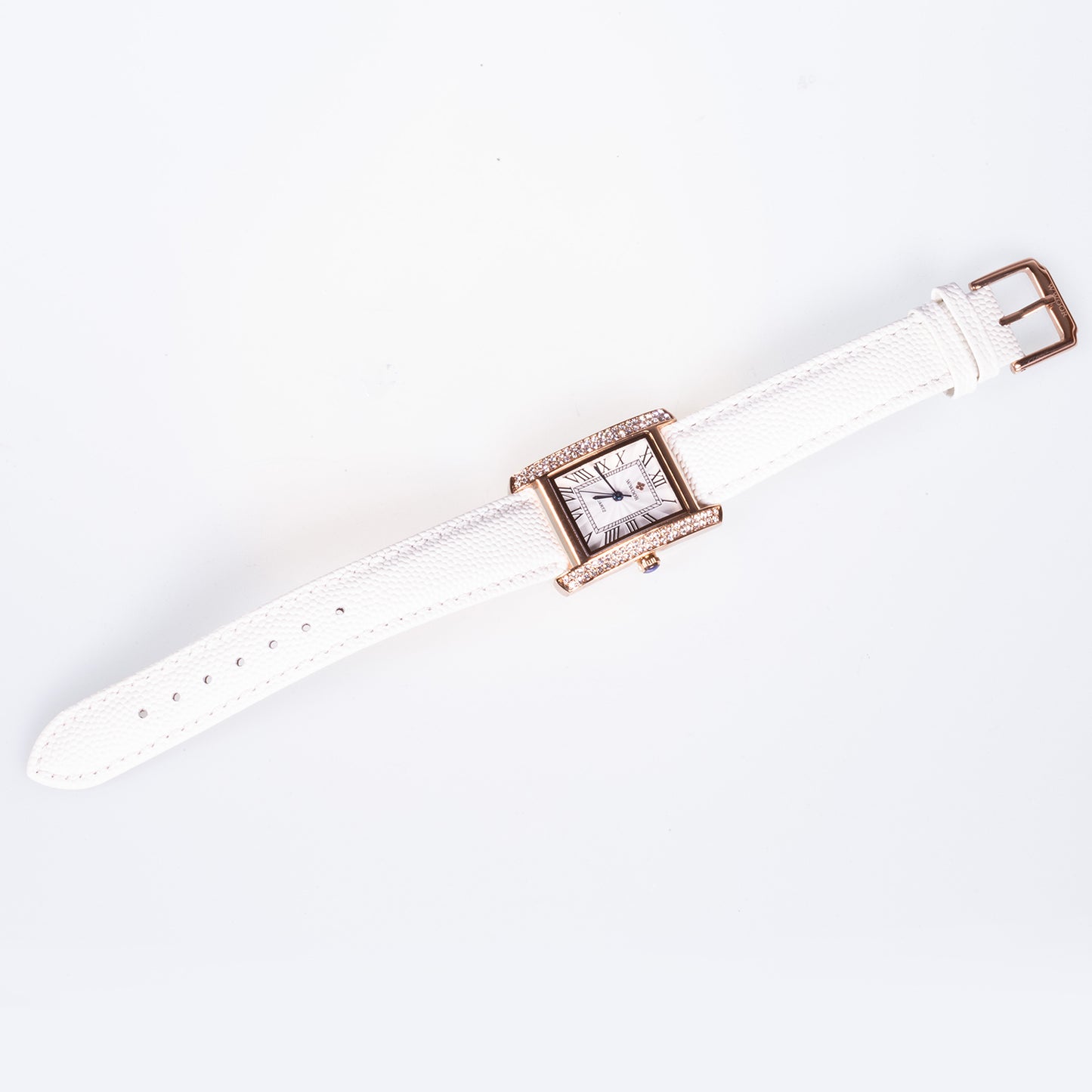 Reloj de moda para mujer con correa de cuero y circón (natural)