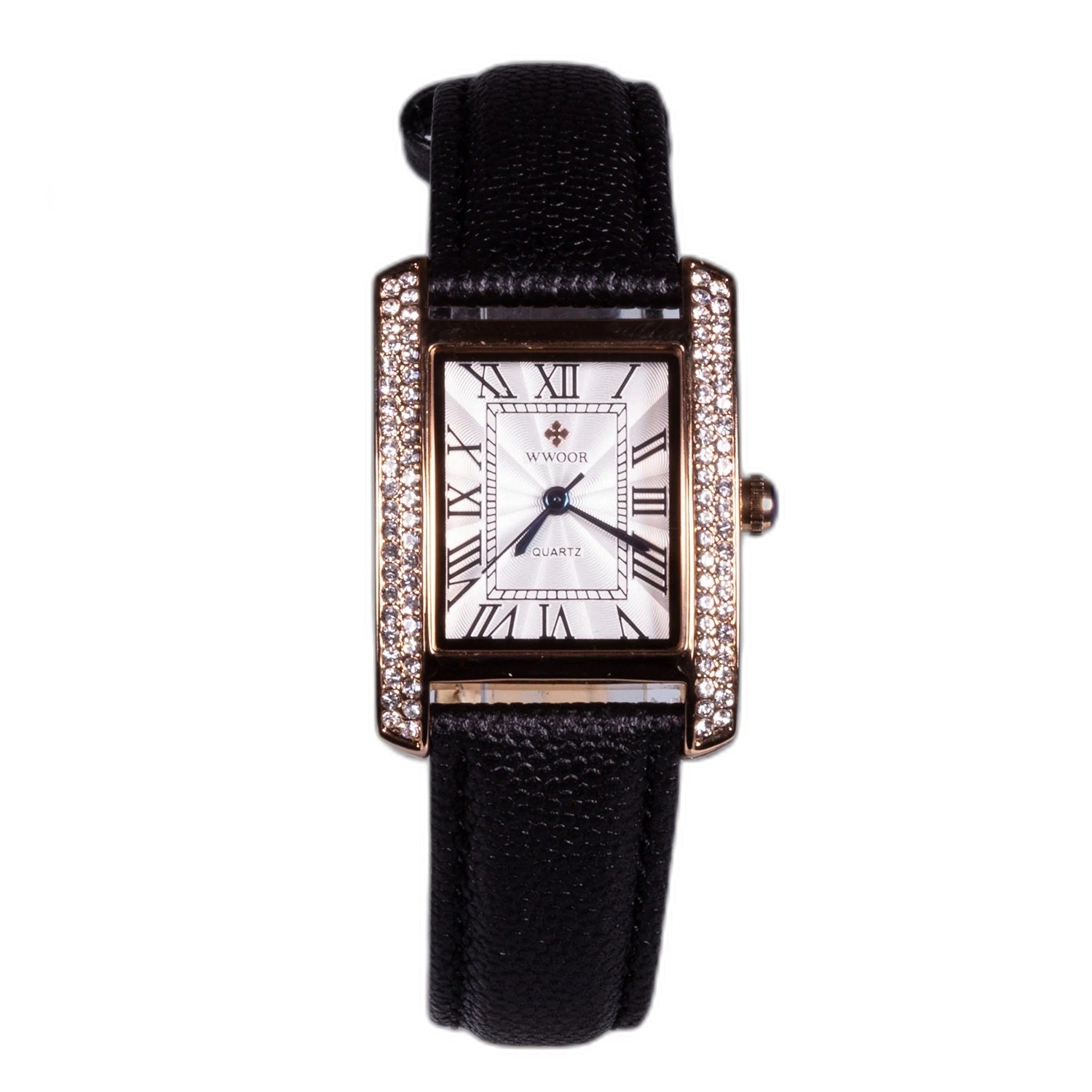 Reloj de moda para mujer con correa de cuero y circón (natural) 1 