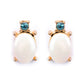 Conjunto de Aleación Bañado en Oro con Cristal Emporia® Azul y Ópalo Color Emporia Cristal
